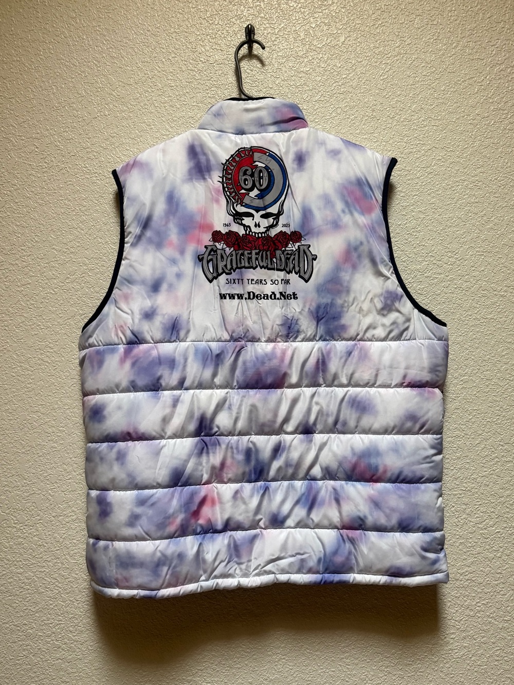 Grateful Dead Boston Red Sox Puffer Vest Tie-Dye sz XL Limited Edition
